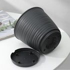 Горшок для цветов с поддоном Saffron, 1.5 л, d=14.6 см, h=13.5 см, пластиковый, серый - Фото 4