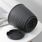 Горшок для цветов с поддоном Saffron, 2.6 л, d=17.6 см, h=16.2 см, пластиковый, серый - Фото 3