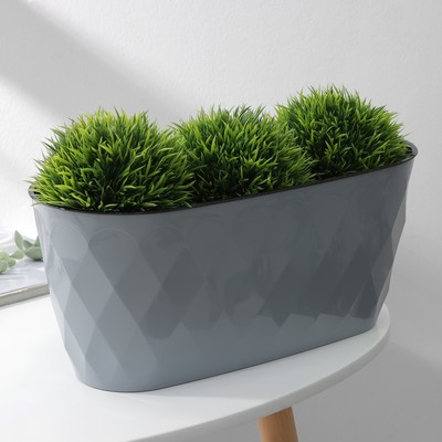 Кашпо для цветов со вставкой Laurel, 5 л, 35.4×15.2×15 см, серое