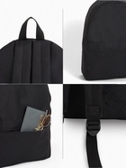 Рюкзак школьный на молнии, с карманом, размер 27×11×37 см, чёрный - Фото 5