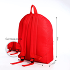 Рюкзак на молнии, наружный карман, цвет красный - фото 8976238