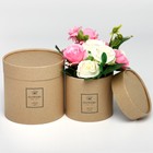 Набор шляпных коробок из крафта 2 в 1, упаковка подарочная, «Flowers», 12 х 12, 15 х 15 см - фото 318979090