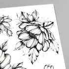 Татуировка на тело "Цветы ч/б" 10х15 см - фото 24242873