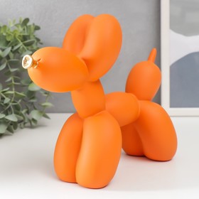Сувенир полистоун "Воздушный шарик - собачка с золотым носиком" светло-оранжевый 7,5х20,5х17,5 см