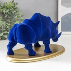 Фигура полистоун «Синий носорог на подставке», флок, 12.8×22.5×13.5 см - Фото 4