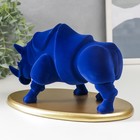 Фигура полистоун «Синий носорог на подставке», флок, 12.8×22.5×13.5 см - Фото 5