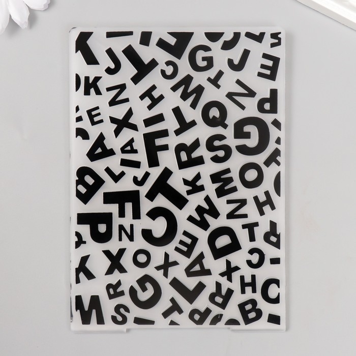 Трафарет для эмбосирования пластик "Алфавит" 14,8х10,5 см - Фото 1