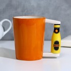 Пивная Кружка керамическая Beer happy, 400 мл, цвет оранжевый - Фото 3