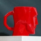 Кружка керамическая «Голова», красная, 500 мл, цвет красный - Фото 3