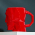 Кружка керамическая «Голова», красная, 500 мл, цвет красный - Фото 4