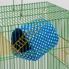 Домик "Нора" для грызунов 20*14*12 см, бязь, флис, поролон, синий - фото 21694800