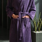 Халат махровый LoveLife "Royal" цвет светло-фиолетовый размер 46-48 (М) 100% хлопок, 330 гр/м2 - Фото 3
