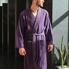 Халат махровый LoveLife «Royal» цвет светло-фиолетовый размер 50-52 (L) 100% хлопок, 330 г/м² - Фото 4