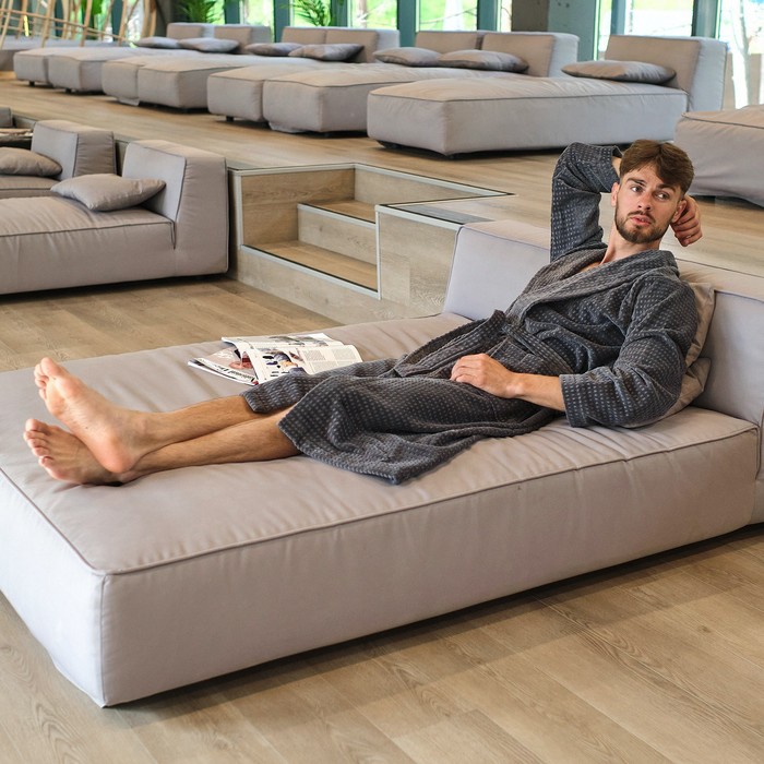 Халат махровый LoveLife Comfort серый, размер 48-50 (S) - Фото 1