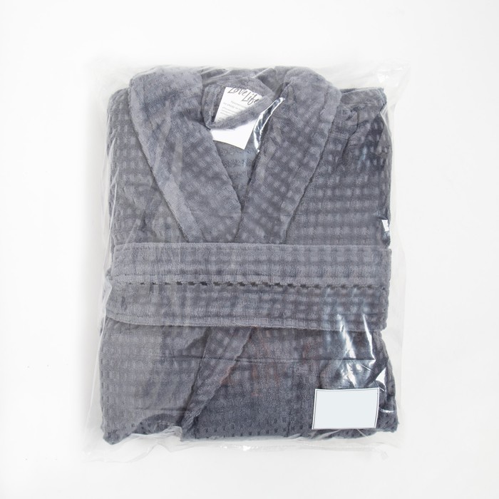Халат махровый LoveLife "Comfort" цвет серый, размер 48-50 (S) 100% хлопок, 330 гр/м2 - фото 1910429874