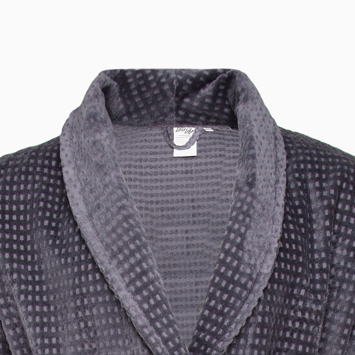 Халат махровый LoveLife "Comfort" цвет серый, размер 48-50 (S) 100% хлопок, 330 гр/м2 - фото 1895755395