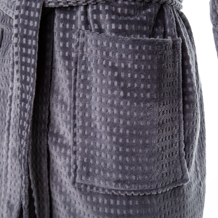 Халат махровый LoveLife "Comfort" цвет серый, размер 48-50 (S) 100% хлопок, 330 гр/м2 - фото 1910429871