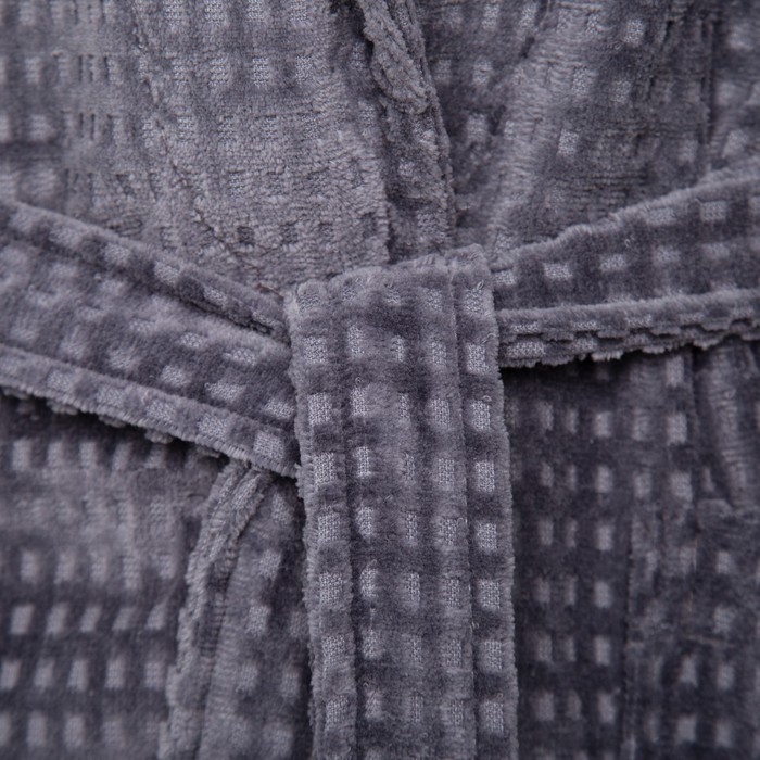 Халат махровый LoveLife "Comfort" цвет серый, размер 52-54 (М) 100% хлопок, 330 гр/м2 - фото 1910429882
