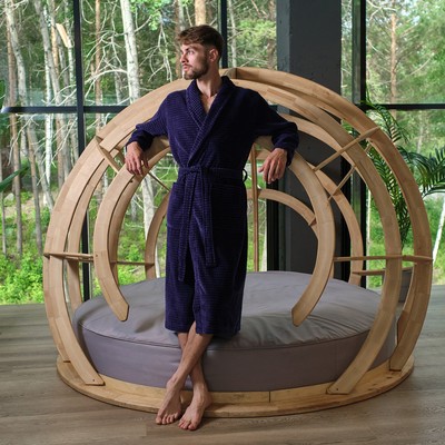 Халат махровый LoveLife «Comfort» цвет синий, размер 48-50 (S) 100% хлопок, 330 г/м²