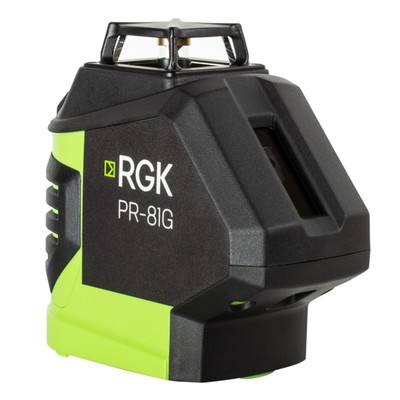 Уровень лазерный RGK PR-81G, 40 м, 360°, 3 луча, 515 Hm, 1/4", 5/8"