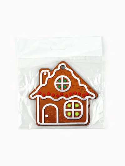 Ёлочная игрушка новогодняя «Домик», хдф, 8.5×7.9 см