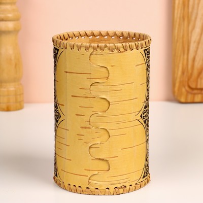 Туес "Филин", 10х10х17см, береста