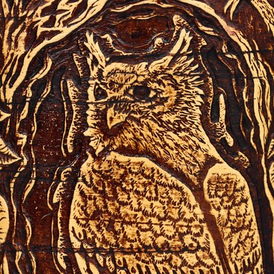 Туес "Филин", 10х10х17см, береста