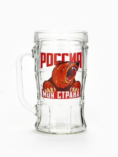 Кружка пивная с надписью «Россия, моя страна», 500 мл