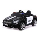 Электромобиль MERCEDES-BENZ SL500, полиция, EVA колёса, кожаное сидение, цвет чёрный - фото 318980504
