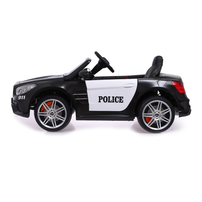 Электромобиль MERCEDES-BENZ SL500, полиция, EVA колёса, кожаное сидение, цвет чёрный - фото 1907495233