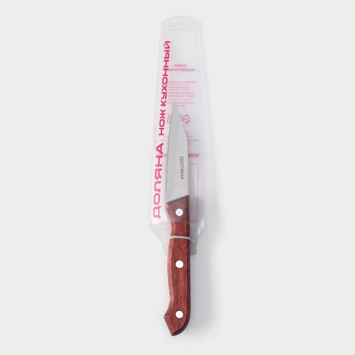 Нож для овощей кухонный Доляна Ecology, лезвие 8,5 см, цвет коричневый - фото 1927953856