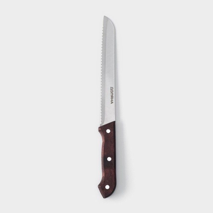 Нож для хлеба Доляна Ecology, лезвие 20 см, цвет коричневый - фото 1908956948