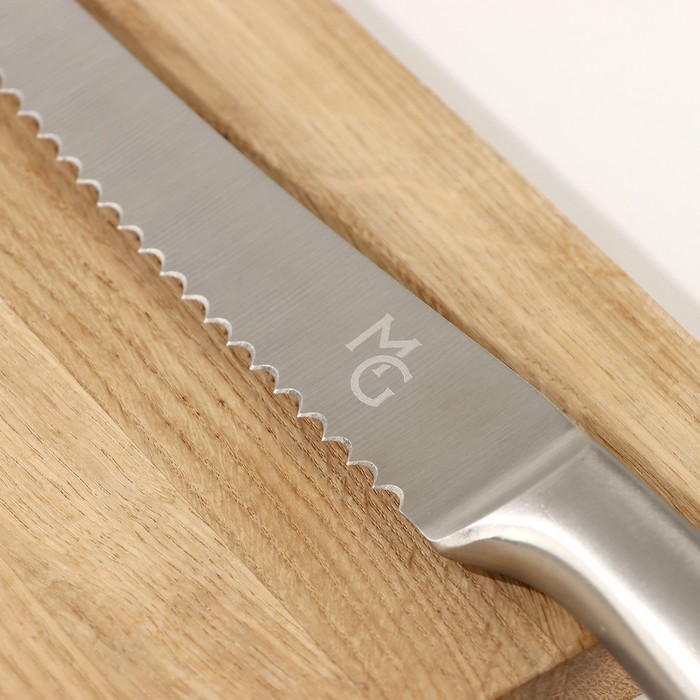 Нож для хлеба Magistro Ardone, лезвие 19,5 см, цвет серебристый - фото 1908956961