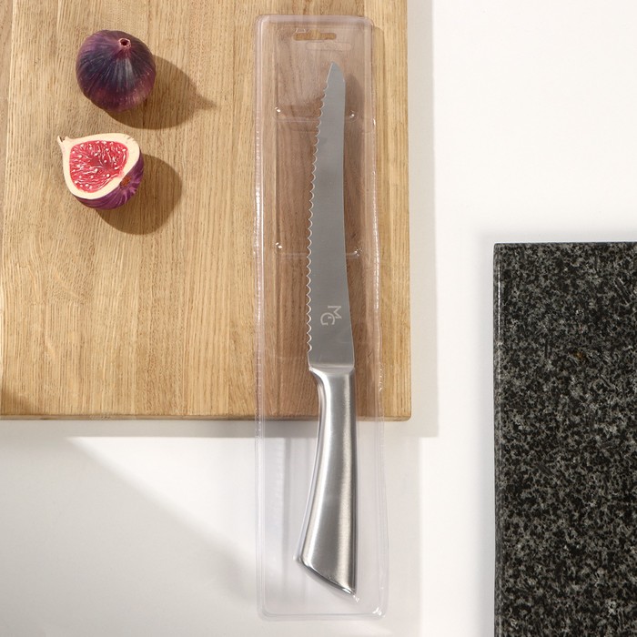Нож для хлеба Magistro Ardone, лезвие 19,5 см, цвет серебристый - фото 1908956963