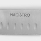 Нож Сантоку кухонный Magistro Ardone, лезвие 17,5 см, цвет серебристый - Фото 4