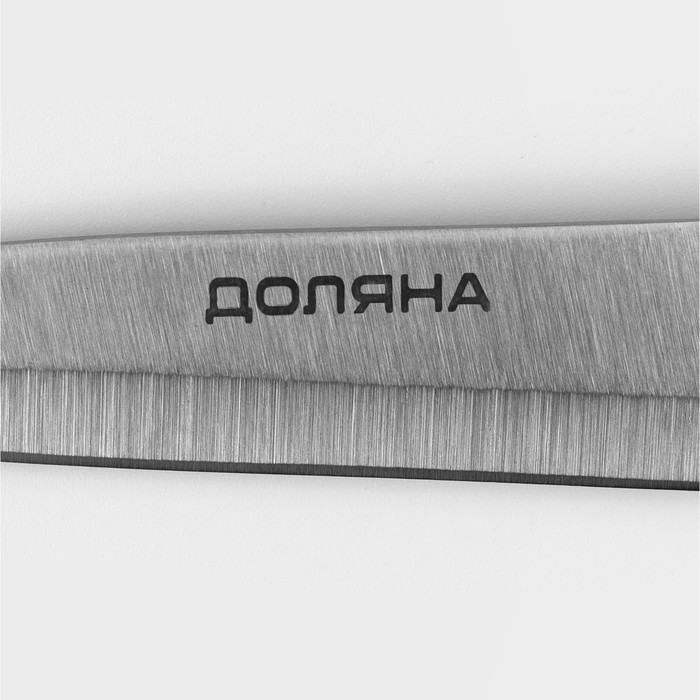 Набор ножей кухонных на подставке Доляна «Кронос», 7 предметов: 5 ножей, мусат и ножницы, цвет чёрный - фото 1907495344