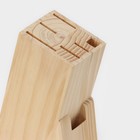 Набор ножей кухонных на подставке Доляна «Кронос», 7 предметов: 5 ножей, мусат и ножницы, чёрный - Фото 5