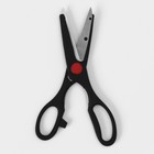 Набор ножей кухонных на подставке Доляна «Кронос», 7 предметов: 5 ножей, мусат и ножницы, чёрный - Фото 7