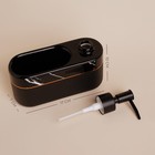 Дозатор для мыла SL Home Lines, с подставкой для губки, 400 мл, чёрный - Фото 3