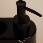Дозатор для мыла SL Home Lines, с подставкой для губки, 400 мл, чёрный - Фото 4