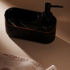 Дозатор для мыла SL Home Lines, с подставкой для губки, 400 мл, чёрный - Фото 6