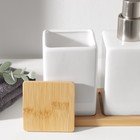 Набор аксессуаров для ванной комнаты SAVANNA Square, 4 предмета (дозатор для мыла, 2 стакана, подставка), цвет белый - Фото 3