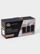 Набор аксессуаров для ванной комнаты SAVANNA Square, 4 предмета, дозатор для мыла, 2 стакана, подставка, белый 7500319 - фото 16796472