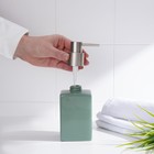 Набор аксессуаров для ванной комнаты SAVANNA Square, 4 предмета (дозатор для мыла, 2 стакана, подставка), цвет зелёный - фото 9679556