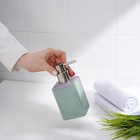Набор аксессуаров для ванной комнаты SAVANNA Square, 4 предмета (дозатор для мыла, 2 стакана, подставка), цвет зелёный - фото 9679557