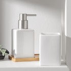 Набор аксессуаров для ванной комнаты SAVANNA Square, 3 предмета (дозатор для мыла, стакан, подставка), цвет белый - Фото 3