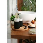 Набор аксессуаров для ванной комнаты SAVANNA Grace, 3 предмета (дозатор для мыла 290 мл, стакан, мыльница), цвет чёрный, белый - фото 31407116