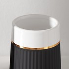 Набор аксессуаров для ванной комнаты SAVANNA Grace, 3 предмета (дозатор для мыла 290 мл, стакан, мыльница), цвет чёрный, белый - фото 31407113