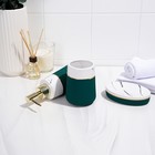 Набор аксессуаров для ванной комнаты SAVANNA Grace, 3 предмета (дозатор для мыла 290 мл, стакан, мыльница), цвет зелёный мрамор 7500331 - фото 16855980