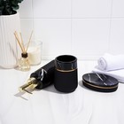 Набор аксессуаров для ванной комнаты SAVANNA Grace, 3 предмета (дозатор для мыла 290 мл, стакан, мыльница), цвет чёрный мрамор - Фото 8